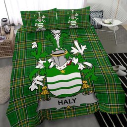 Irish Haly Coat of Arms Family Crest Ireland Bedding Set Irish National Tartan Irish County Bedding Set Duvet Covers
