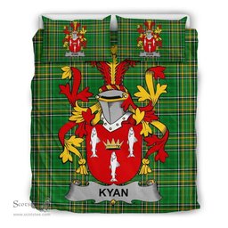 Irish Kyan or O'Kyan Coat of Arms Family Crest Ireland Bedding Set Irish National Tartan Irish County Bedding Set Duvet Covers