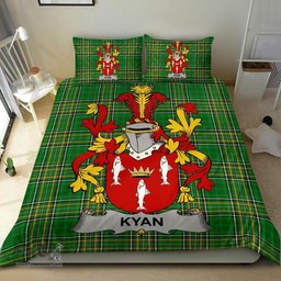 Irish Kyan or O'Kyan Coat of Arms Family Crest Ireland Bedding Set Irish National Tartan Irish County Bedding Set Duvet Covers