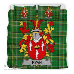 Irish Kyan or O'Kyan Coat of Arms Family Crest Ireland Bedding Set Irish National Tartan Irish County Bedding Set Duvet Covers