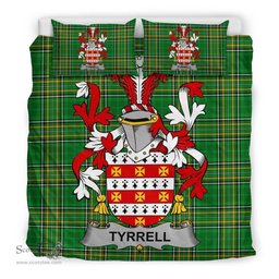 Irish Tyrrell or Terrell Coat of Arms Family Crest Ireland Bedding Set Irish National Tartan Irish County Bedding Set Duvet Covers