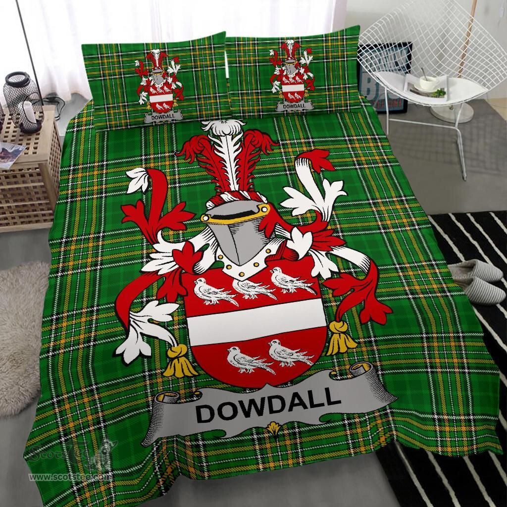 Irish Dowdall Coat of Arms Family Crest Ireland Bedding Set Irish National Tartan Irish County Bedding Set Duvet Covers
