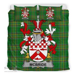Irish McBride or MacBride Coat of Arms Family Crest Ireland Bedding Set Irish National Tartan Irish County Bedding Set Duvet Covers