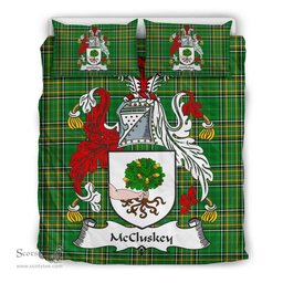 Irish McCluskey Coat of Arms Family Crest Ireland Bedding Set Irish National Tartan Irish County Bedding Set Duvet Covers