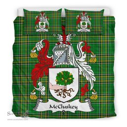 Irish McCluskey Coat of Arms Family Crest Ireland Bedding Set Irish National Tartan Irish County Bedding Set Duvet Covers