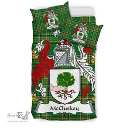 Irish McCluskey Coat of Arms Family Crest Ireland Bedding Set Irish National Tartan Irish County Bedding Set Duvet Covers