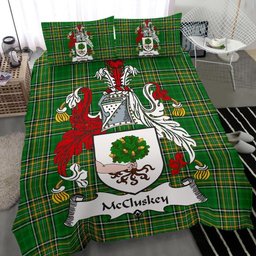 Irish McCluskey Coat of Arms Family Crest Ireland Bedding Set Irish National Tartan Irish County Bedding Set Duvet Covers