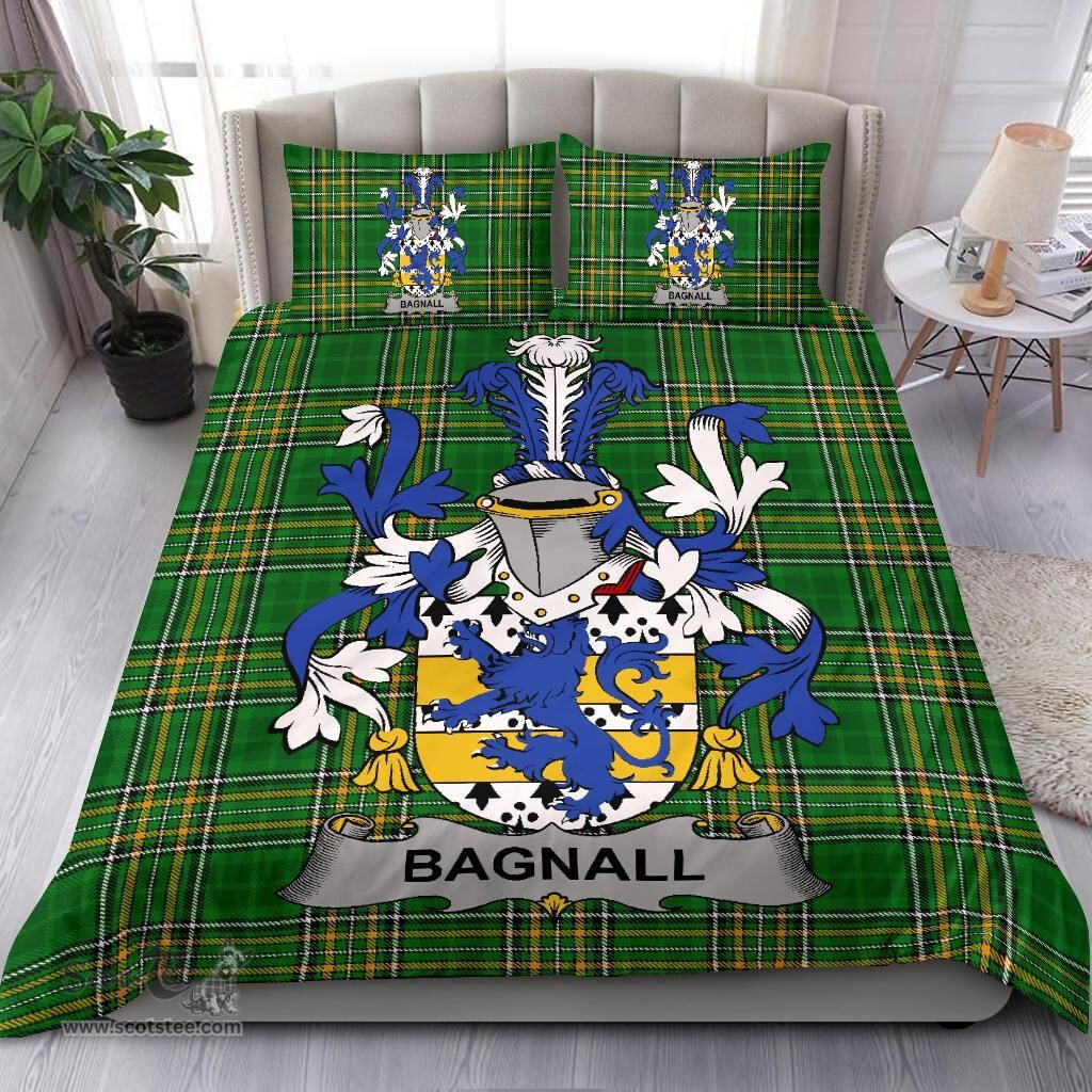 Irish Bagnall Coat of Arms Family Crest Ireland Bedding Set Irish National Tartan Irish County Bedding Set Duvet Covers