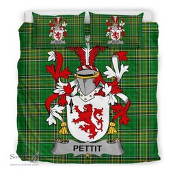 Irish Pettit Coat of Arms Family Crest Ireland Bedding Set Irish National Tartan Irish County Bedding Set Duvet Covers
