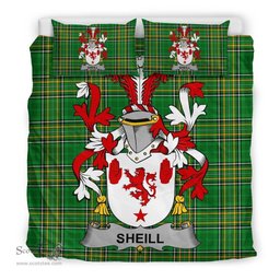 Irish Sheill or O'Sheil Coat of Arms Family Crest Ireland Bedding Set Irish National Tartan Irish County Bedding Set Duvet Covers