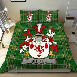 Irish Sheill or O'Sheil Coat of Arms Family Crest Ireland Bedding Set Irish National Tartan Irish County Bedding Set Duvet Covers
