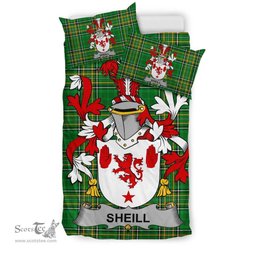 Irish Sheill or O'Sheil Coat of Arms Family Crest Ireland Bedding Set Irish National Tartan Irish County Bedding Set Duvet Covers