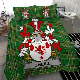 Irish Sheill or O'Sheil Coat of Arms Family Crest Ireland Bedding Set Irish National Tartan Irish County Bedding Set Duvet Covers