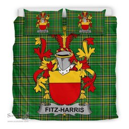 Irish Fitz-Harris Coat of Arms Family Crest Ireland Bedding Set Irish National Tartan Irish County Bedding Set Duvet Covers