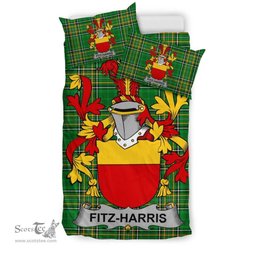 Irish Fitz-Harris Coat of Arms Family Crest Ireland Bedding Set Irish National Tartan Irish County Bedding Set Duvet Covers