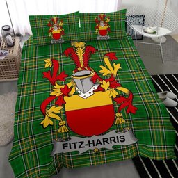 Irish Fitz-Harris Coat of Arms Family Crest Ireland Bedding Set Irish National Tartan Irish County Bedding Set Duvet Covers
