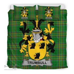 Irish Trumbull or Turnbull Coat of Arms Family Crest Ireland Bedding Set Irish National Tartan Irish County Bedding Set Duvet Covers