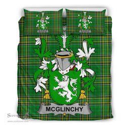 Irish McGlinchy or McGlinchey Coat of Arms Family Crest Ireland Bedding Set Irish National Tartan Irish County Bedding Set Duvet Covers