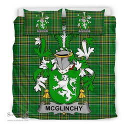 Irish McGlinchy or McGlinchey Coat of Arms Family Crest Ireland Bedding Set Irish National Tartan Irish County Bedding Set Duvet Covers