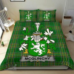 Irish McGlinchy or McGlinchey Coat of Arms Family Crest Ireland Bedding Set Irish National Tartan Irish County Bedding Set Duvet Covers
