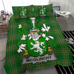 Irish McGlinchy or McGlinchey Coat of Arms Family Crest Ireland Bedding Set Irish National Tartan Irish County Bedding Set Duvet Covers