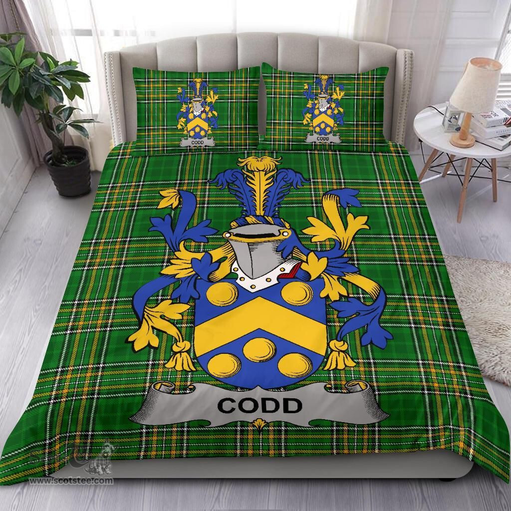 Irish Codd Coat of Arms Family Crest Ireland Bedding Set Irish National Tartan Irish County Bedding Set Duvet Covers