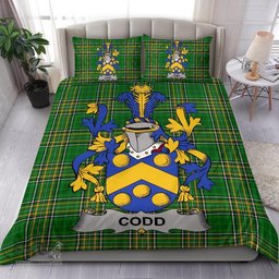 Irish Codd Coat of Arms Family Crest Ireland Bedding Set Irish National Tartan Irish County Bedding Set Duvet Covers