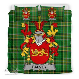 Irish Falvey or O'Falvey Coat of Arms Family Crest Ireland Bedding Set Irish National Tartan Irish County Bedding Set Duvet Covers
