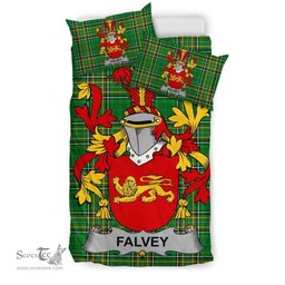 Irish Falvey or O'Falvey Coat of Arms Family Crest Ireland Bedding Set Irish National Tartan Irish County Bedding Set Duvet Covers