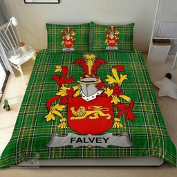 Irish Falvey or O'Falvey Coat of Arms Family Crest Ireland Bedding Set Irish National Tartan Irish County Bedding Set Duvet Covers