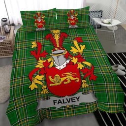 Irish Falvey or O'Falvey Coat of Arms Family Crest Ireland Bedding Set Irish National Tartan Irish County Bedding Set Duvet Covers