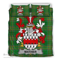 Irish Mather or Mathers Coat of Arms Family Crest Ireland Bedding Set Irish National Tartan Irish County Bedding Set Duvet Covers