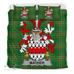 Irish Mather or Mathers Coat of Arms Family Crest Ireland Bedding Set Irish National Tartan Irish County Bedding Set Duvet Covers