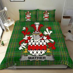 Irish Mather or Mathers Coat of Arms Family Crest Ireland Bedding Set Irish National Tartan Irish County Bedding Set Duvet Covers