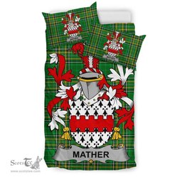 Irish Mather or Mathers Coat of Arms Family Crest Ireland Bedding Set Irish National Tartan Irish County Bedding Set Duvet Covers