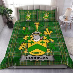Irish Corrigan or O'Corrigan Coat of Arms Family Crest Ireland Bedding Set Irish National Tartan Irish County Bedding Set Duvet Covers