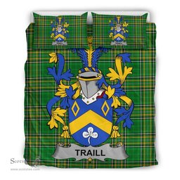 Irish Traill or Trayle Coat of Arms Family Crest Ireland Bedding Set Irish National Tartan Irish County Bedding Set Duvet Covers