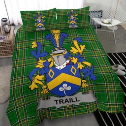 Irish Traill or Trayle Coat of Arms Family Crest Ireland Bedding Set Irish National Tartan Irish County Bedding Set Duvet Covers
