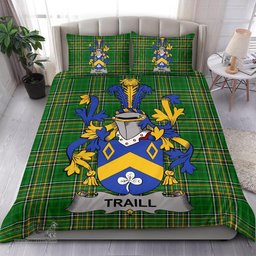 Irish Traill or Trayle Coat of Arms Family Crest Ireland Bedding Set Irish National Tartan Irish County Bedding Set Duvet Covers