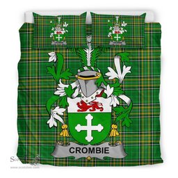 Irish Crombie Coat of Arms Family Crest Ireland Bedding Set Irish National Tartan Irish County Bedding Set Duvet Covers