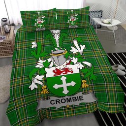 Irish Crombie Coat of Arms Family Crest Ireland Bedding Set Irish National Tartan Irish County Bedding Set Duvet Covers