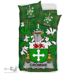 Irish Crombie Coat of Arms Family Crest Ireland Bedding Set Irish National Tartan Irish County Bedding Set Duvet Covers