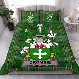 Irish Crombie Coat of Arms Family Crest Ireland Bedding Set Irish National Tartan Irish County Bedding Set Duvet Covers