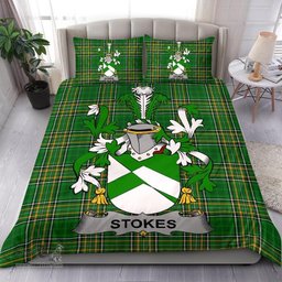 Irish Stokes Coat of Arms Family Crest Ireland Bedding Set Irish National Tartan Irish County Bedding Set Duvet Covers