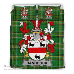 Irish Handcock Coat of Arms Family Crest Ireland Bedding Set Irish National Tartan Irish County Bedding Set Duvet Covers