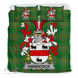 Irish Handcock Coat of Arms Family Crest Ireland Bedding Set Irish National Tartan Irish County Bedding Set Duvet Covers