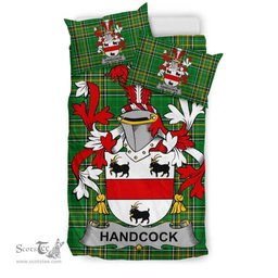 Irish Handcock Coat of Arms Family Crest Ireland Bedding Set Irish National Tartan Irish County Bedding Set Duvet Covers