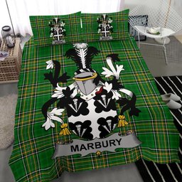 Irish Marbury or Maybery Coat of Arms Family Crest Ireland Bedding Set Irish National Tartan Irish County Bedding Set Duvet Covers