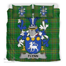 Irish Flynn or O'Flynn Coat of Arms Family Crest Ireland Bedding Set Irish National Tartan Irish County Bedding Set Duvet Covers