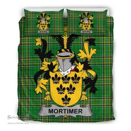 Irish Mortimer Coat of Arms Family Crest Ireland Bedding Set Irish National Tartan Irish County Bedding Set Duvet Covers